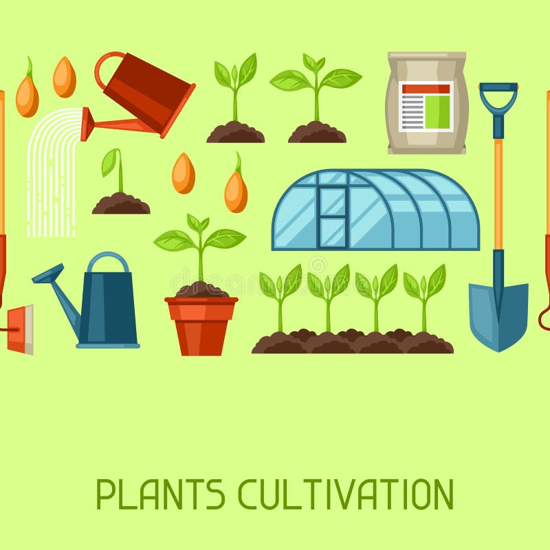 Cultivation of Plants Black Icon Concept. Cultivation of Plants Flat ...