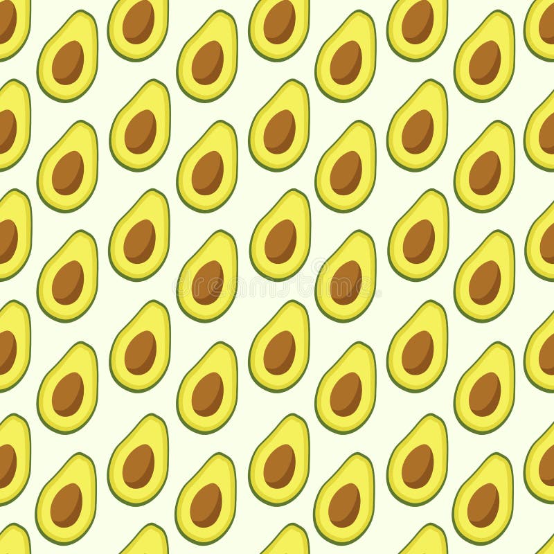 Seamless Pattern with Avocado Fruit Slices. Vector Stock Vector ...