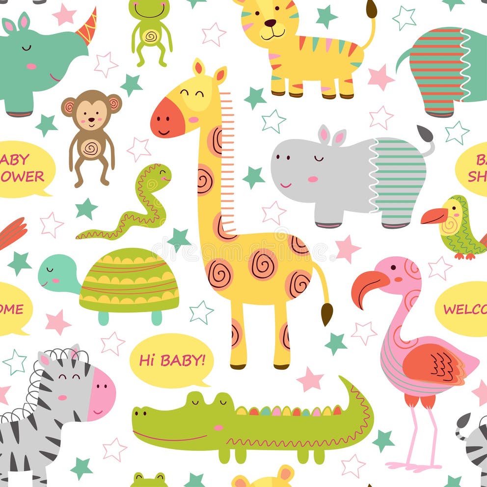 Baby Jungle Wallpaper Stock Illustrations 10,642 Baby Jungle