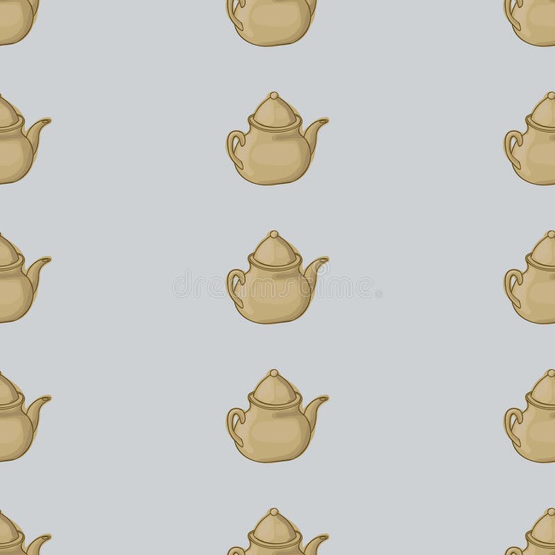 Seamless Pattern Background Teapot. Stock Vector Illustration of