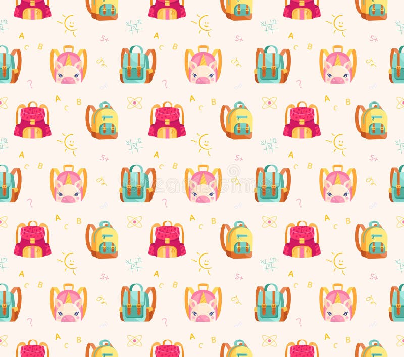 Seamless pattern with backpacks royalty free illustration