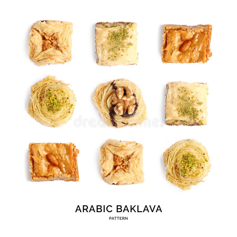 Seamless pattern with baklava. Sweets abstract background stock images Seamless pattern with baklava. Sweets abstract background stock images