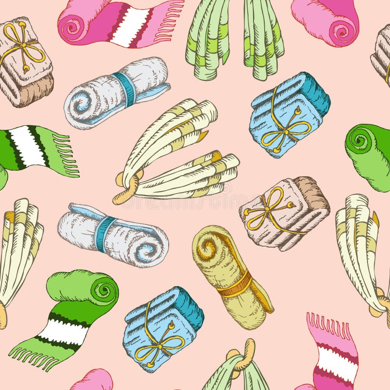 Seamless Pattern with Bath Accessories Collection Background Design