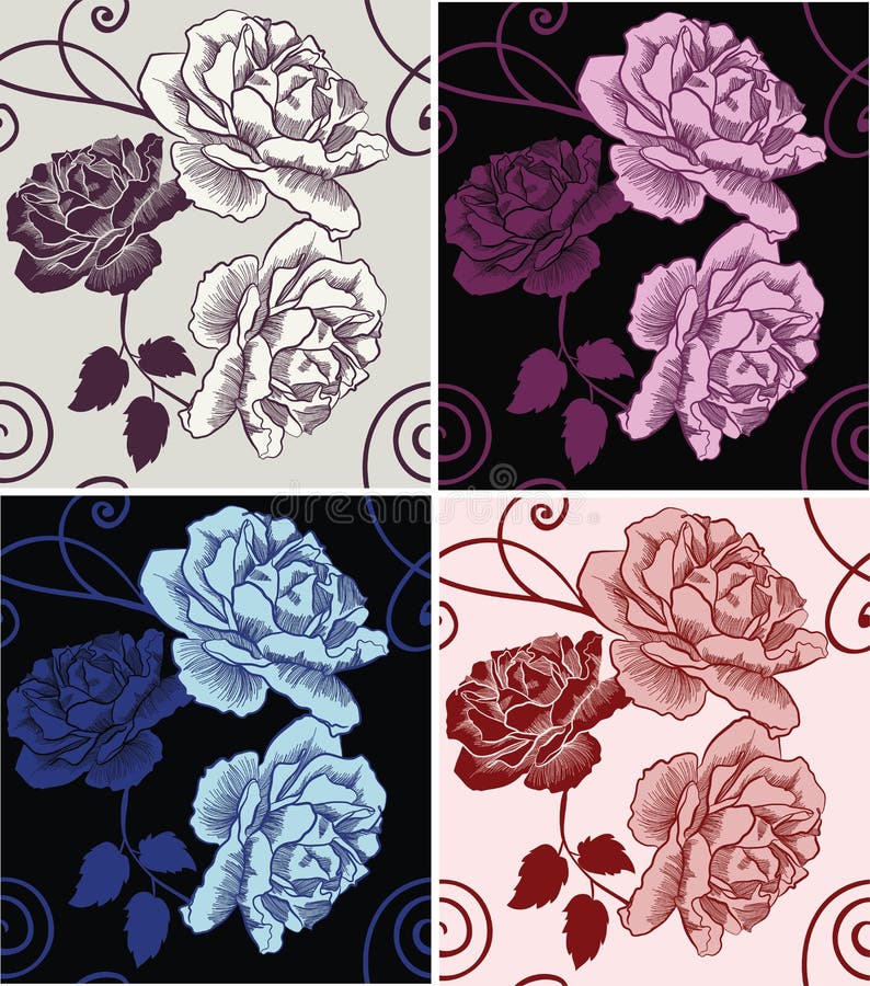 Seamless pattern beautiful decorative roses