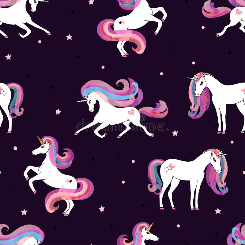 Seamless pattern with beautiful unicorns royalty free illustration Seamless pattern with beautiful unicorns royalty free illustration