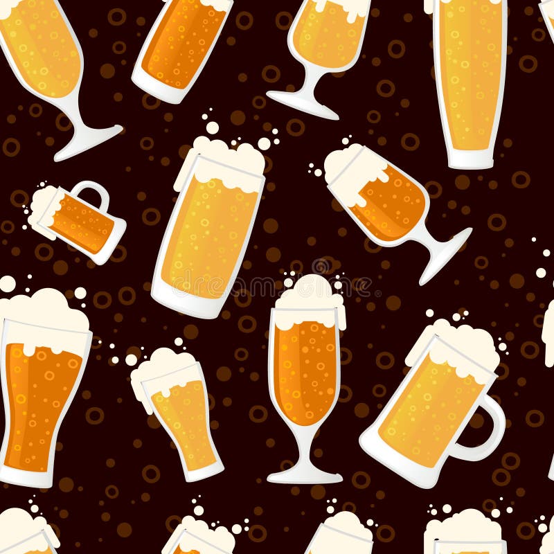 Beer Glass Types. Beer Glasses and Mugs with Names. Vector Illustration