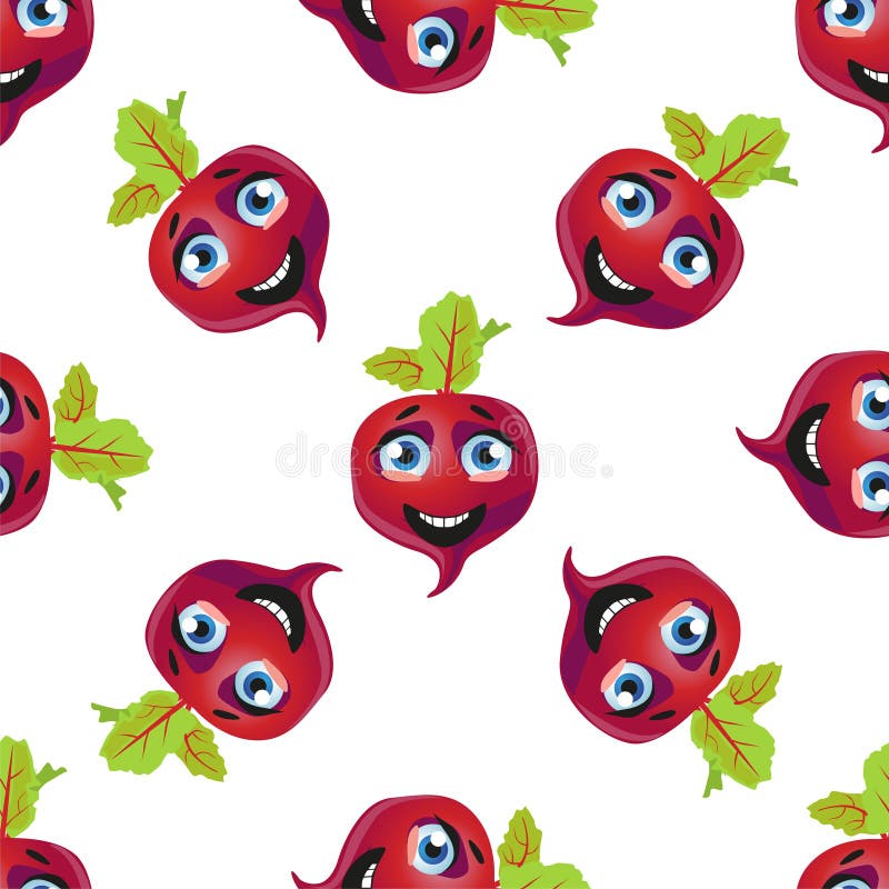 Beetroot Emoji Emoticon Expression. Funny Cute Food Stock Vector