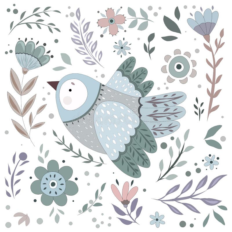 Seamless pattern with birds. Seamless pattern with cartoon chicken.