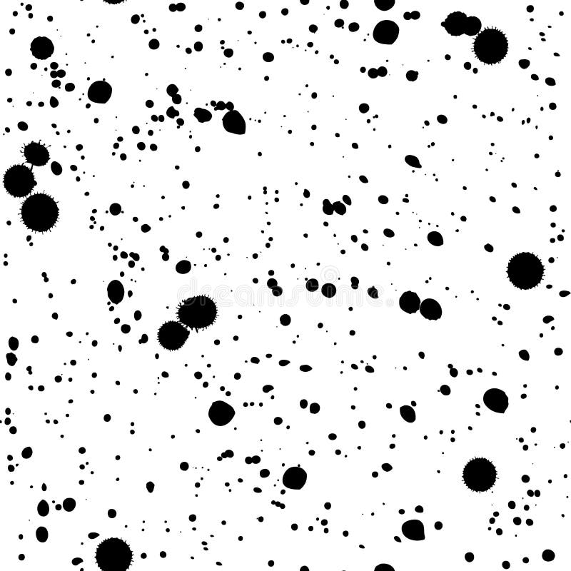 Seamless pattern with black ink or paint spots, drips and splashes texture on white background. Grunge wallpaper. vector illustration Seamless pattern with black ink or paint spots, drips and splashes texture on white background. Grunge wallpaper. vector illustration