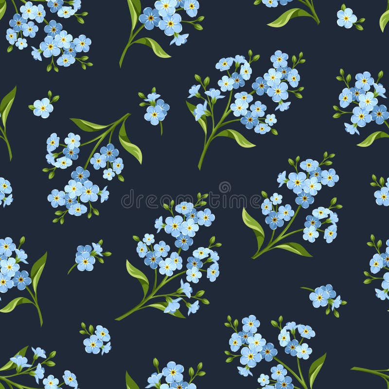 Blue Forget-me-not Flowers. Vector Illustration. Stock Vector -  Illustration of element, decorative: 54473783