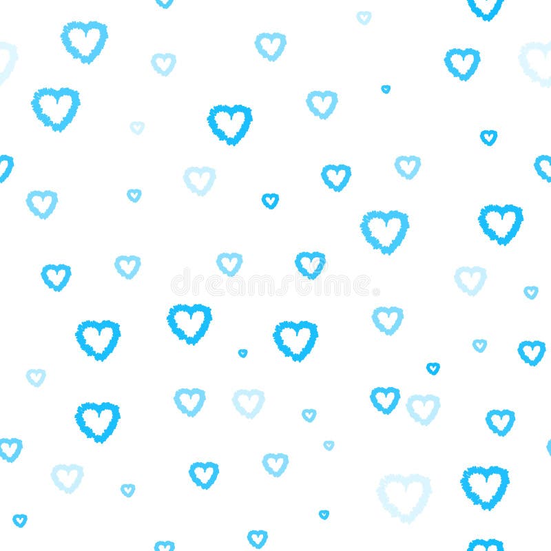Seamless Pattern with Blue Hearts Stock Vector - Illustration of print ...