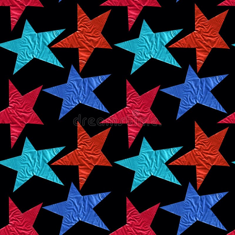 Seamless pattern with blue and red stars on a black background royalty free stock photos Seamless pattern with blue and red stars on a black background royalty free stock photos
