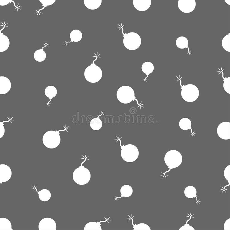 Seamless Pattern with Bomb about To Blast Stock Vector - Illustration ...