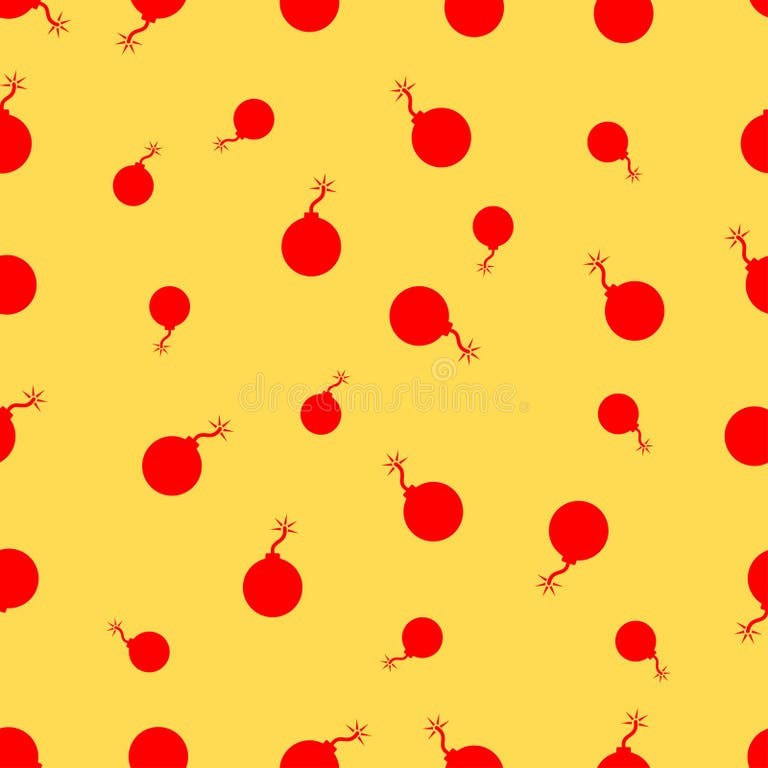 Seamless Pattern with Bomb about To Blast Stock Vector - Illustration ...