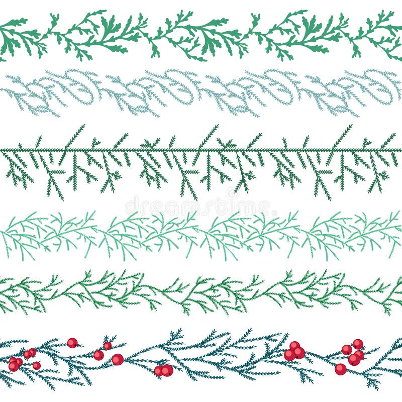 Seamless pattern brushes with Christmas fir branches royalty free illustration Seamless pattern brushes with Christmas fir branches royalty free illustration