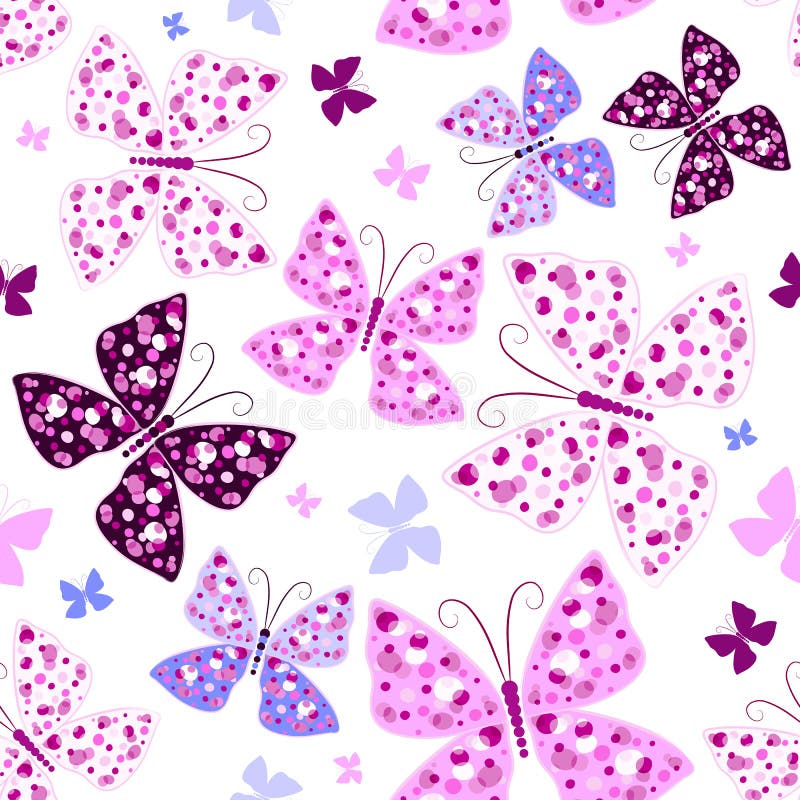 Seamless pattern with butterflies