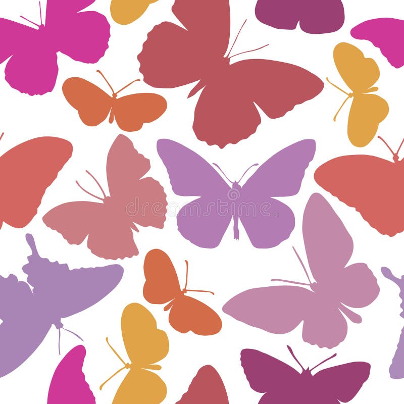 Seamless Pattern with Butterflies Stock Vector Illustration of
