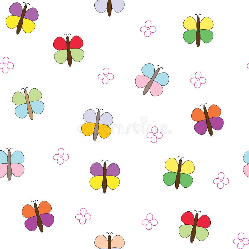 Seamless pattern with butterflies and flowers. stock illustration Seamless pattern with butterflies and flowers. stock illustration