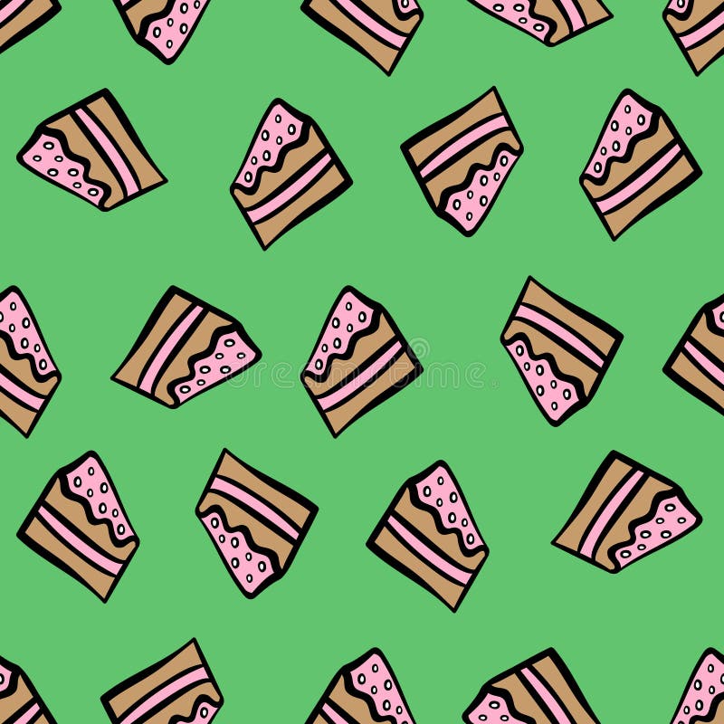 Seamless Pattern with Cake. Vector Illustration Stock Vector ...