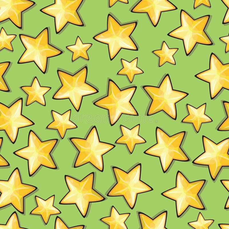 Seamless Pattern with Cartoon Stars Stock Vector Illustration of