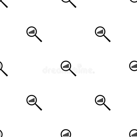 Seamless Pattern with Chart Icon. Increase Schedule in Magnifier ...