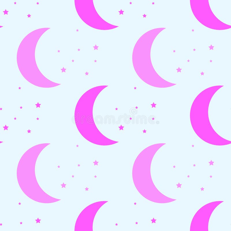 Seamless pattern. children`s pattern. night pattern. moon and star