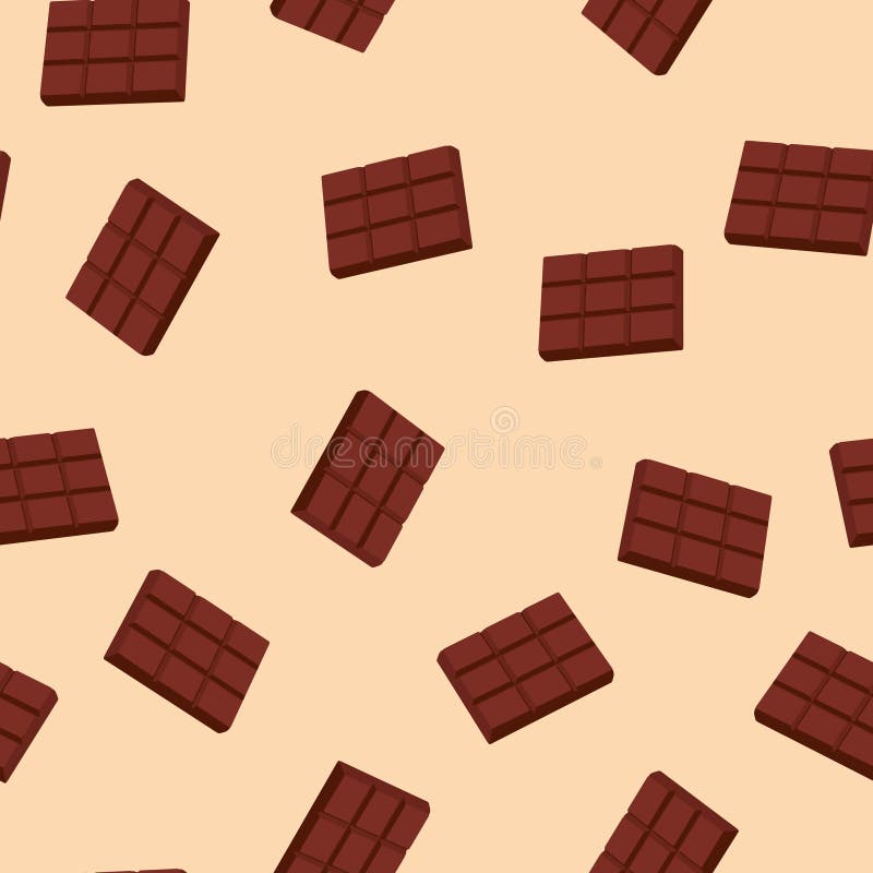 Seamless Pattern with a Chocolate Bar. Cartoon Style. Geometric Delicious  Sweets Stock Vector - Illustration of element, cute: 210146573