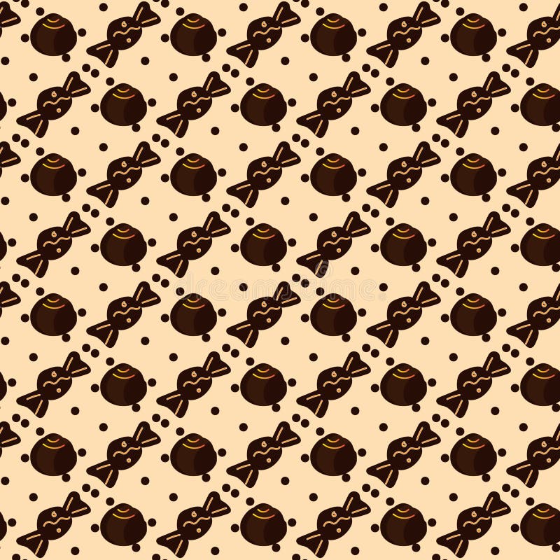 Seamless pattern with chocolate candies on beige royalty free illustration Seamless pattern with chocolate candies on beige royalty free illustration