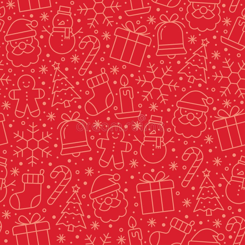 Seamless Pattern Christmas Happy Celebrations Background, Simple