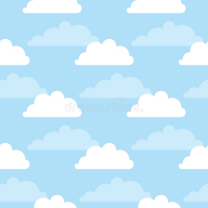 Seamless Pattern with Clouds and Sky Stock Vector - Illustration of ...
