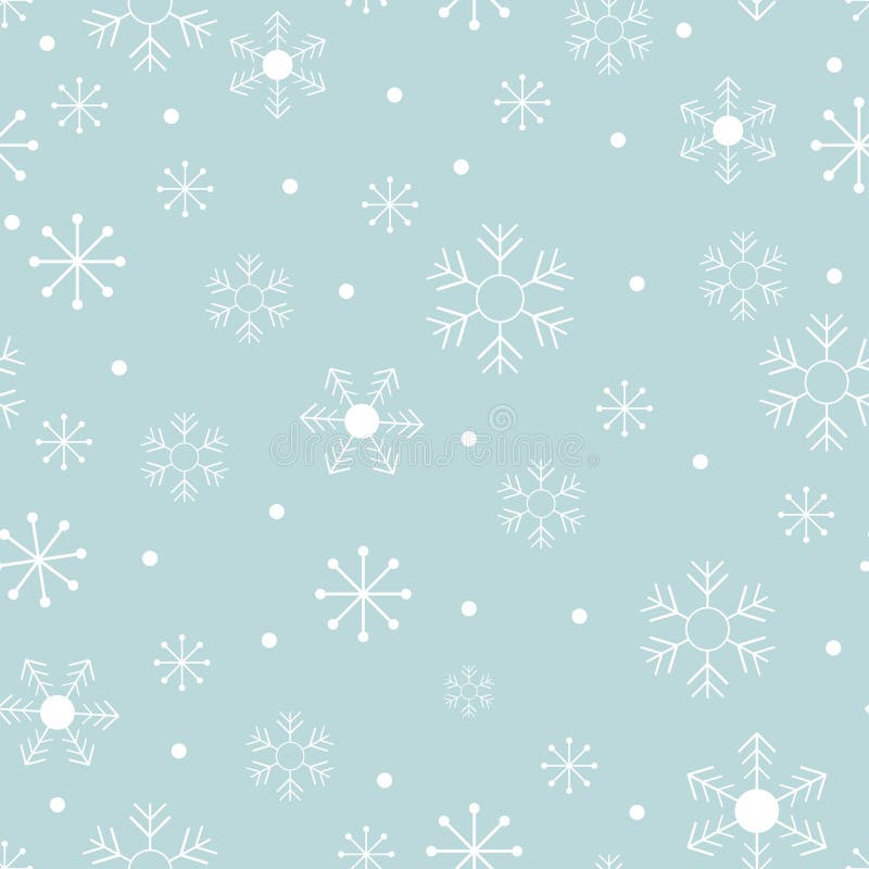 Seamless Pattern Cold Winter in Christmas Day with Cute Cartoon Snowflakes  in Different Size on Blue Background,Vector Seamless Stock Illustration -  Illustration of abstract, 2020: 157945687