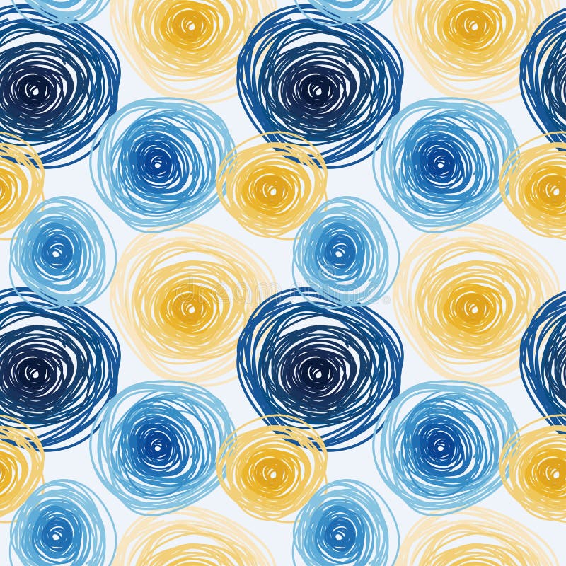 Seamless pattern with colorful circles, van gogh artistic style royalty free illustration