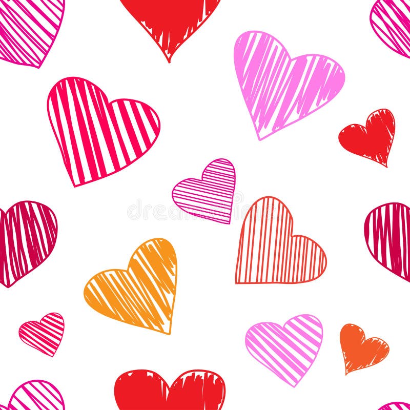 Seamless pattern with colorful hearts on white background. Vector illustration royalty free illustration Seamless pattern with colorful hearts on white background. Vector illustration royalty free illustration