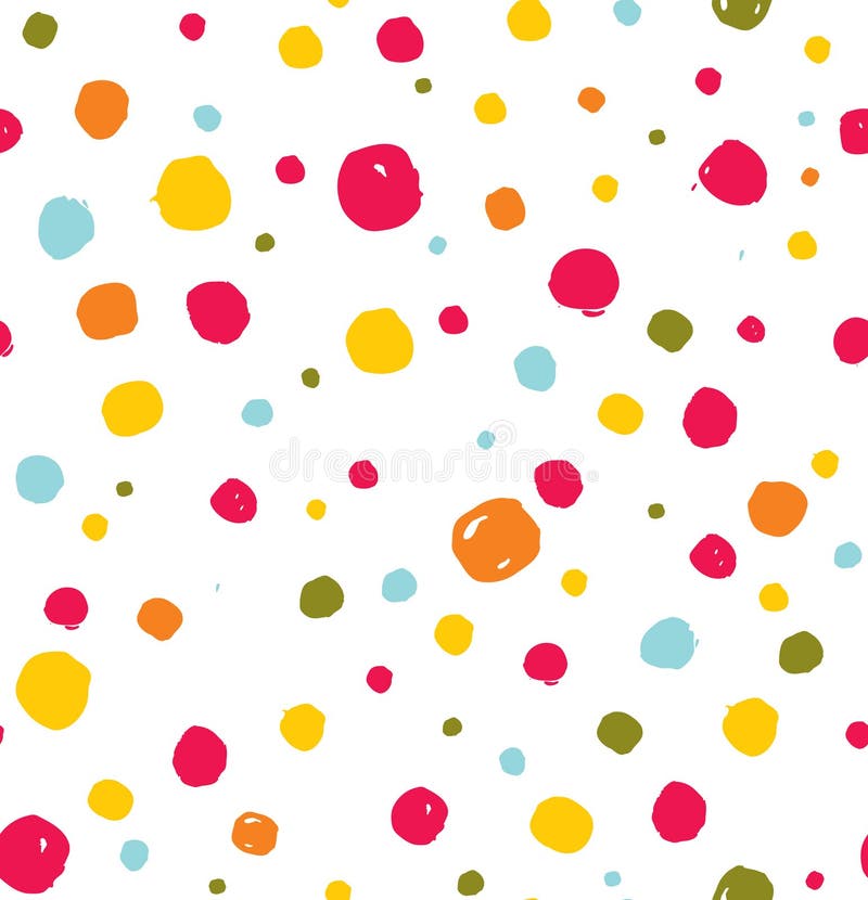 Seamless Pattern of Cute Bright Colored Polka Dots. Stock Illustration ...