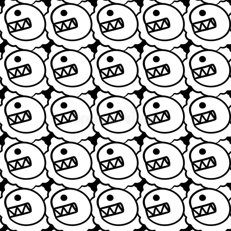 Seamless Pattern of Cute Cartoon Background Stock Illustration