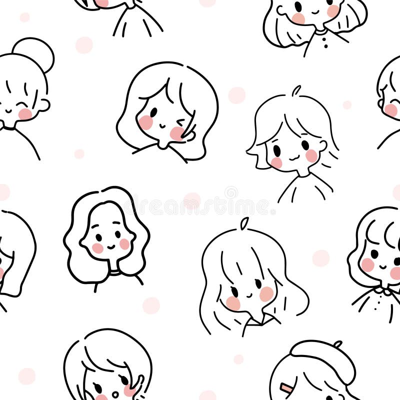 https://thumbs.dreamstime.com/b/seamless-pattern-cute-doodle-portraits-blush-kawaii-girl-faces-line-art-cartoon-repeat-texture-white-background-253144662.jpg