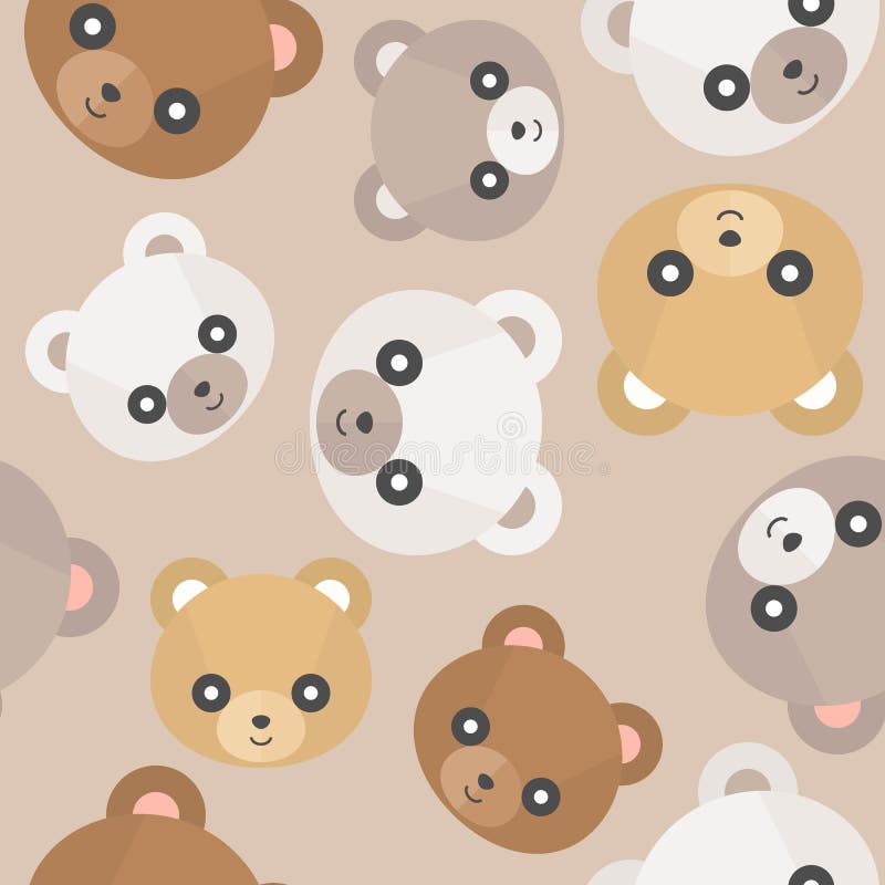 Seamless Pattern Cute Teddy Bear Head for Use As Wallpaper or Ch Stock  Vector - Illustration of wrapping, paper: 129718575