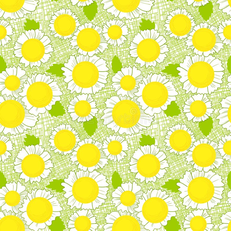 Download Seamless Pattern With Daisy Flowers . Background With Cute ...