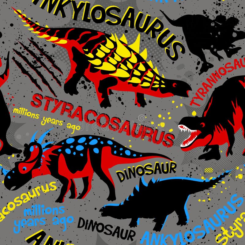 Vector seamless pattern with dinosaurs stock illustration Vector seamless pattern with dinosaurs stock illustration