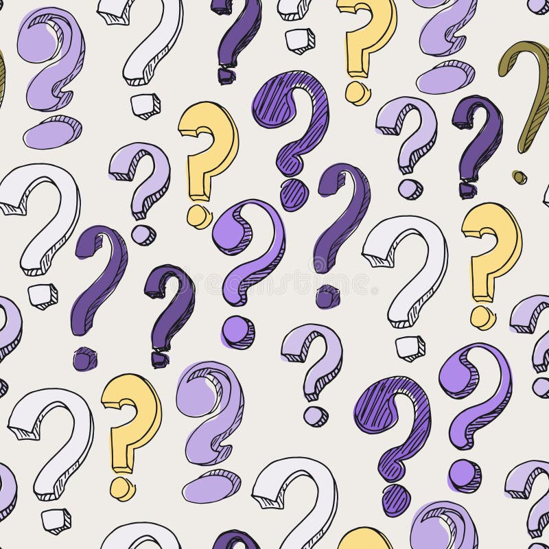 Questions Marks Seamless Pattern. Hand Drawn Stock Illustration