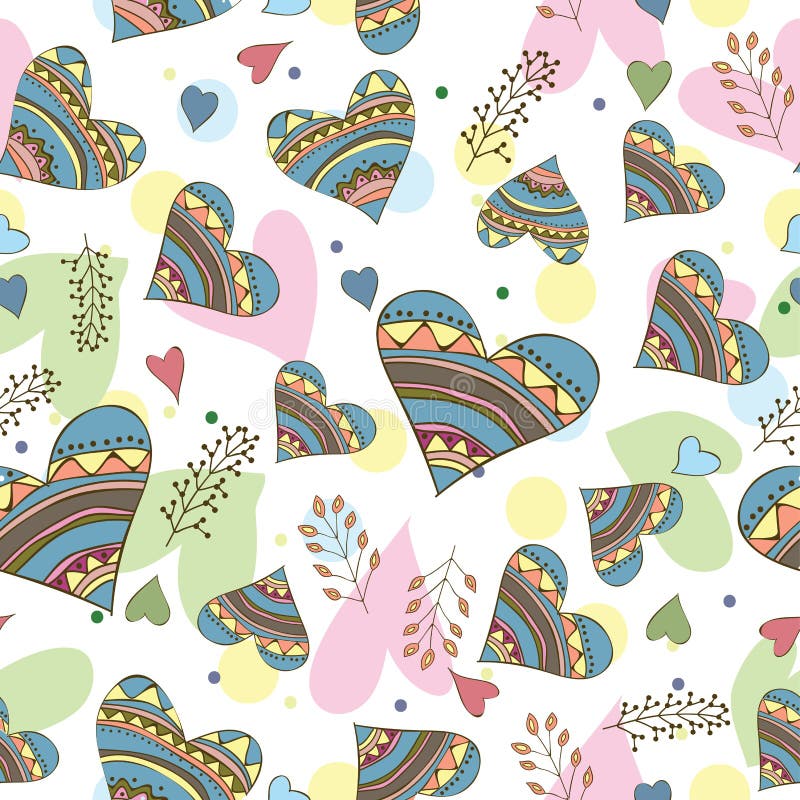 Seamless pattern of drawing doodle hearts stock illustration Seamless pattern of drawing doodle hearts stock illustration