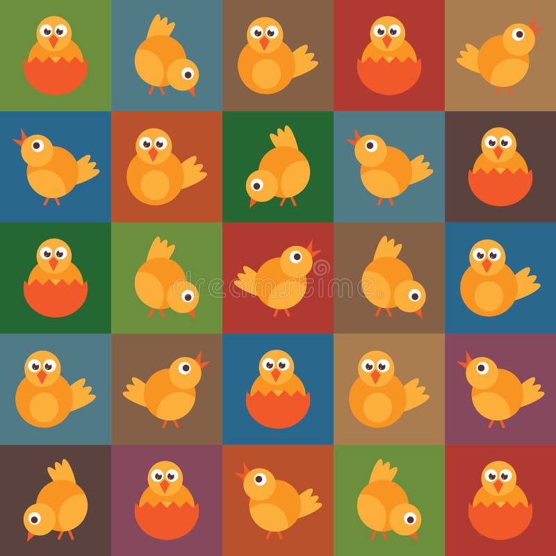 Easter chick pattern vector illustration