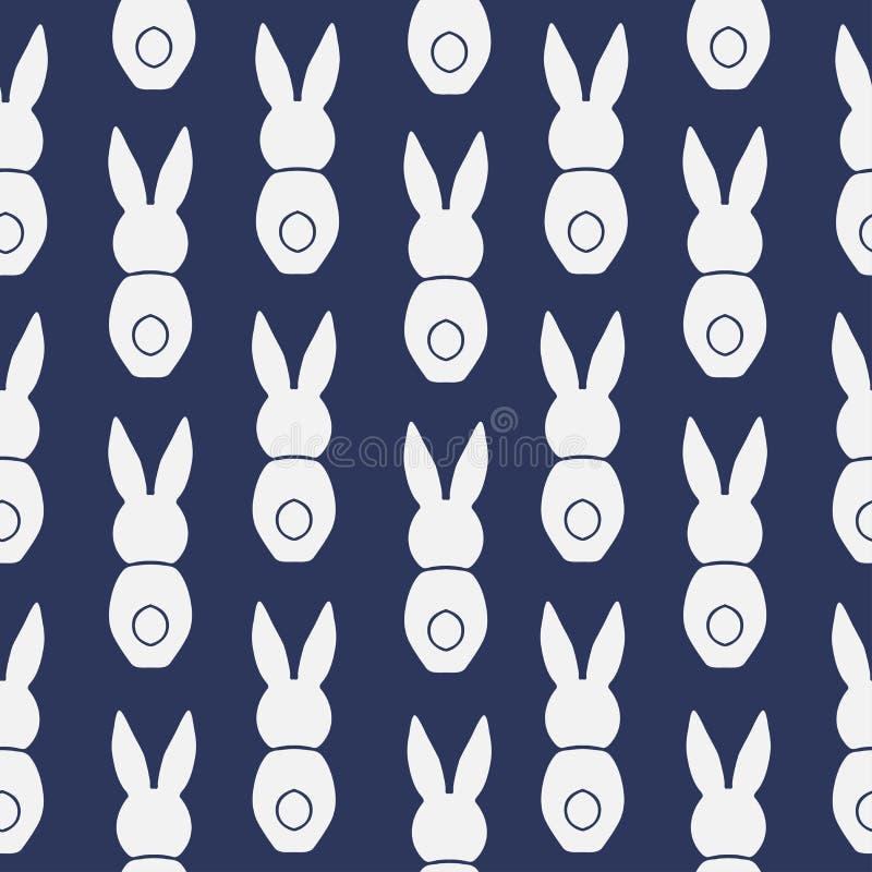 Seamless pattern Easter greeting with bunnies