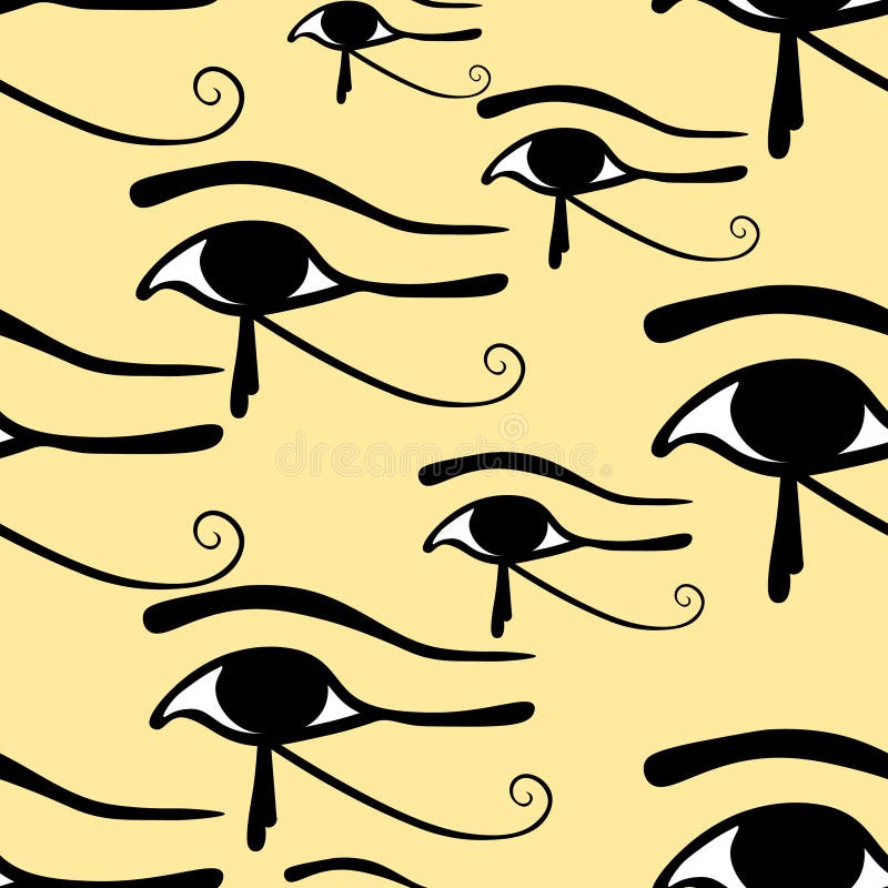 Seamless Pattern Egyptian Eye Of Horus Symbol Vector Illustration Stock Vector Illustration