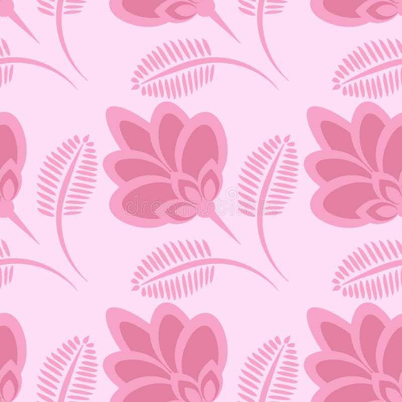 Seamless pattern, endless texture - stylized flowers - graphics. Plants. Design elements - Wallpaper, textiles, packaging, background for sites or mobile apps
