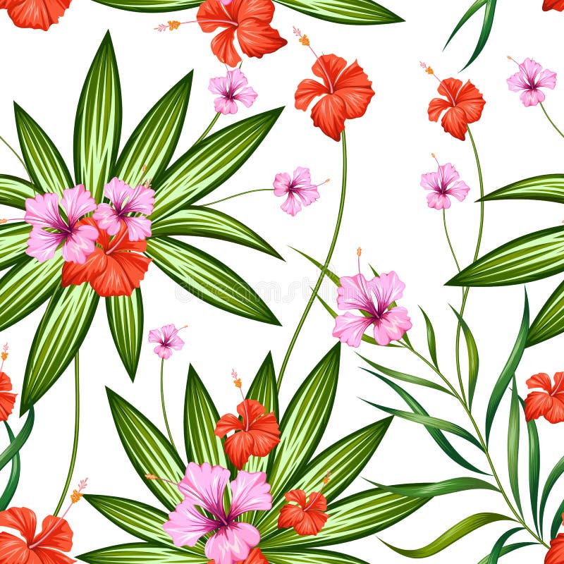 Seamless Pattern with Exotic Tropical Flower royalty free illustration Seamless Pattern with Exotic Tropical Flower royalty free illustration