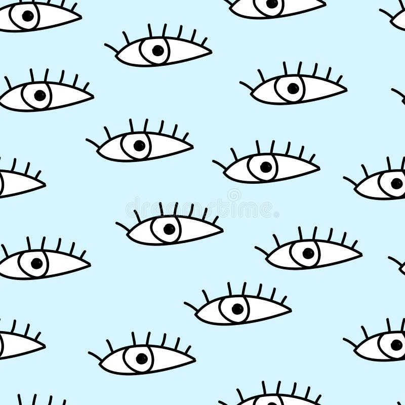 Seamless Pattern with Eyes. Vector Illustration. Cartoon Wallpaper. Stock  Vector - Illustration of decoration, pattern: 96321635