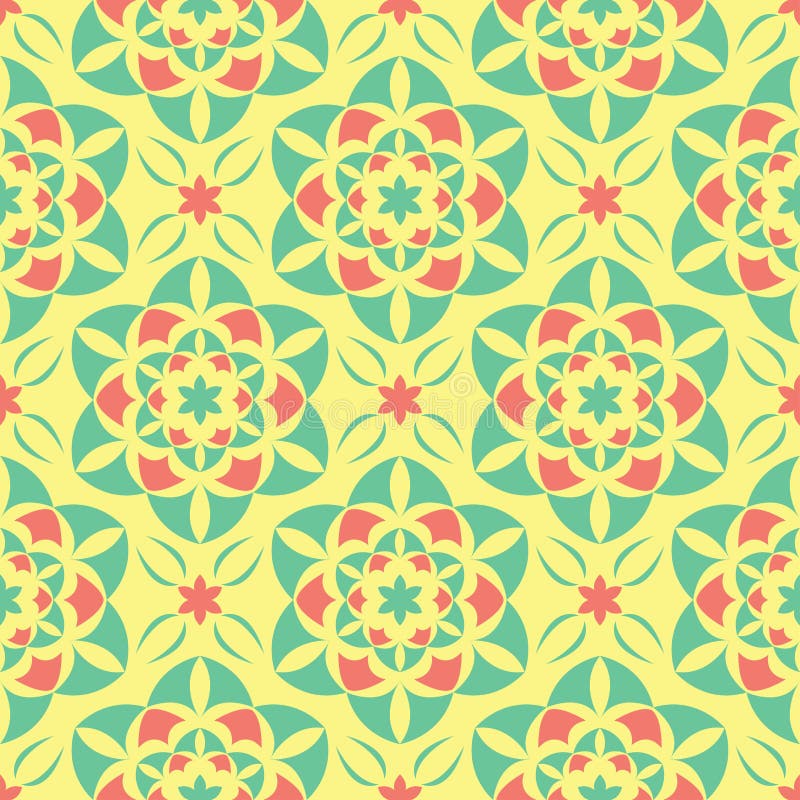 Seamless Pattern With Floral Design. Bright Yellow ...
