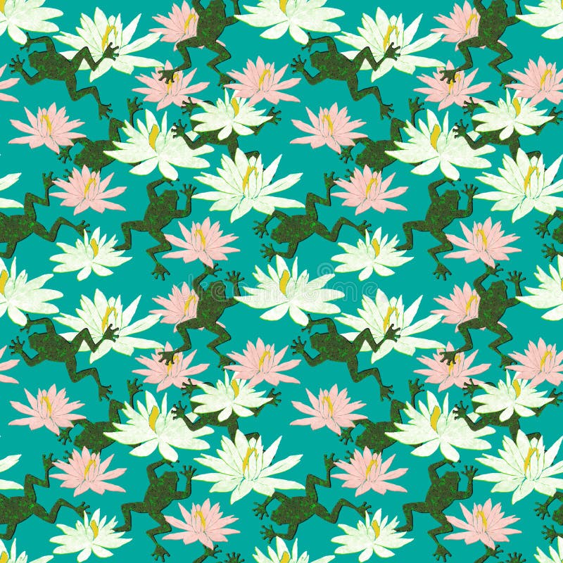 Frogs and Water Lilies, Handwriting Practice Sheet, Kids Preschool