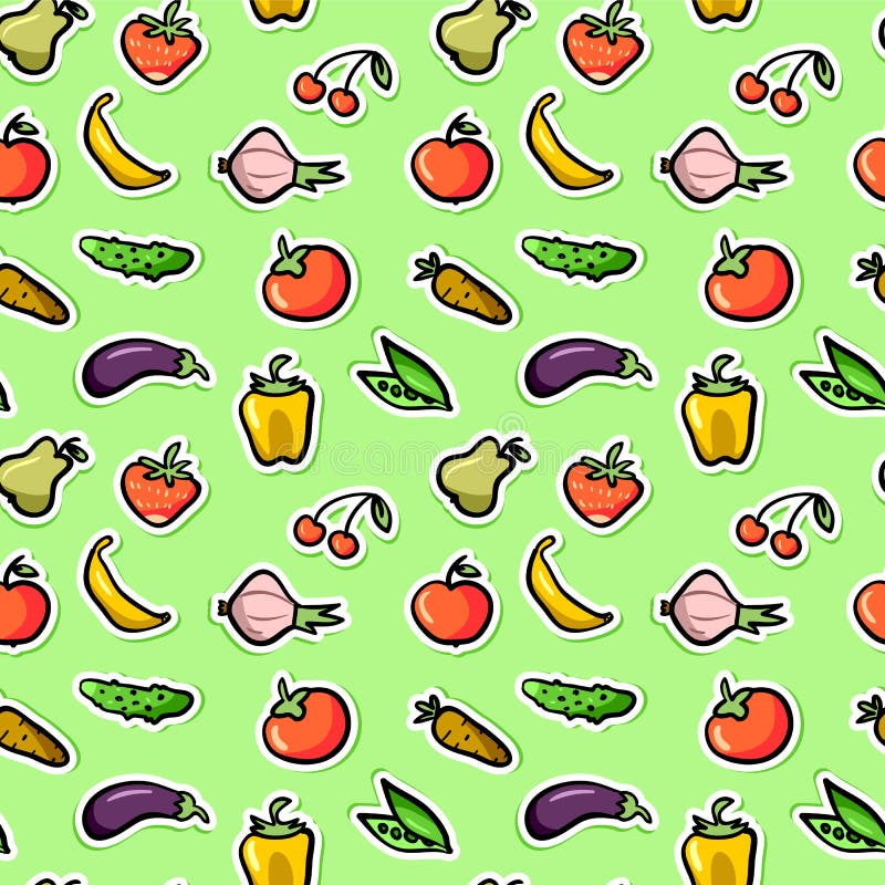 Họa tiết các loại hoa quả và rau củ đủ sức thuyết phục để bạn thử một chế độ ăn uống lành mạnh và đầy màu sắc. Hãy xem tác phẩm nghệ thuật này để tìm cảm hứng và ý tưởng cho món ăn của bạn.